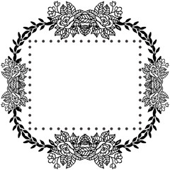 Flower and leaf with feature of floral frame, for elegant card. Vector