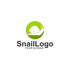 snail logo template design vector illustration silhouette