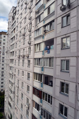 Fototapeta na wymiar Residential area in Kiev at summer. Exterior. 