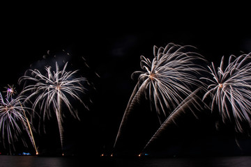 Colorful of fireworks in Happy New Year 2020 holiday festival