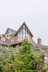 Houses in suburb at Summer in the north America. Luxury houses with nice landscape.