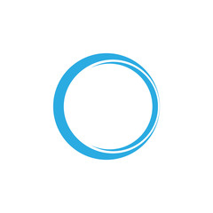 circle blue ring 3d flat logo vector