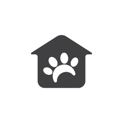 home and pet paw pet shop logo vector