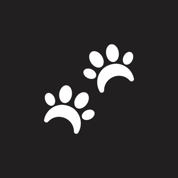 pet paw walk symbol logo vector