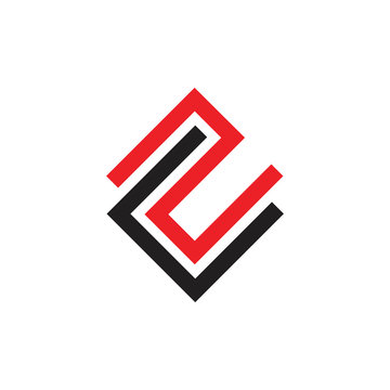 abstract letters cs geometric line logo vector