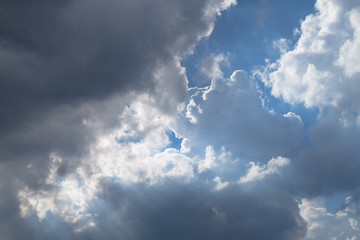 blue sky with white clouds.