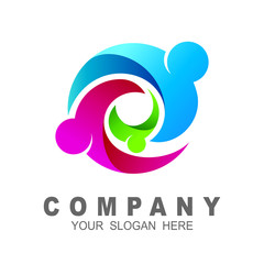 charity logo design template, people care logo, social icon