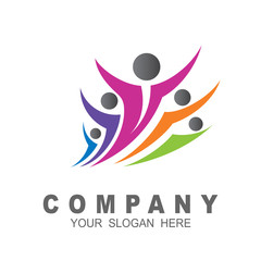 People care logo design template, social care logo, human group logo, charity icon 