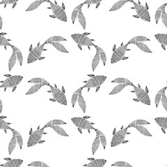 Floating fish sketch ink