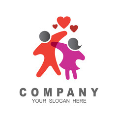 Family logo, people logo with couple icon