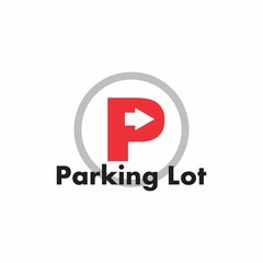 Fototapeta premium letter p parking lot arrow symbol vector