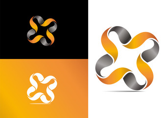 abstract but symmetric logo vector concept, suitable for corporate, medical, pharmaceutical, insurance, security, banking, manufacturing companies, consultant industry, etc.