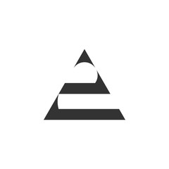 abstract number 2  triangle arrow geometric logo vector