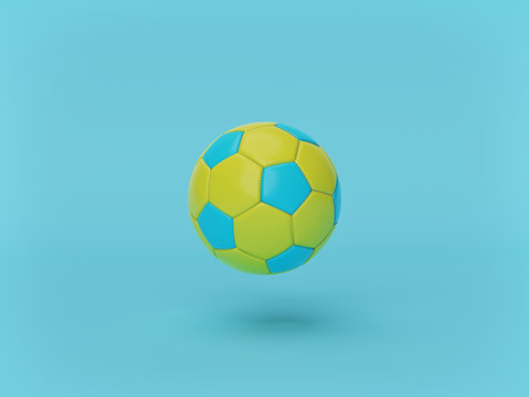 soccer ball isolated on pastel blue background. minimal concept. 3d rendering