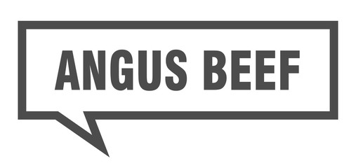 angus beef sign. angus beef square speech bubble. angus beef