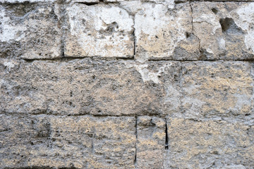 Abstract brick wall background with scuffs and cracks