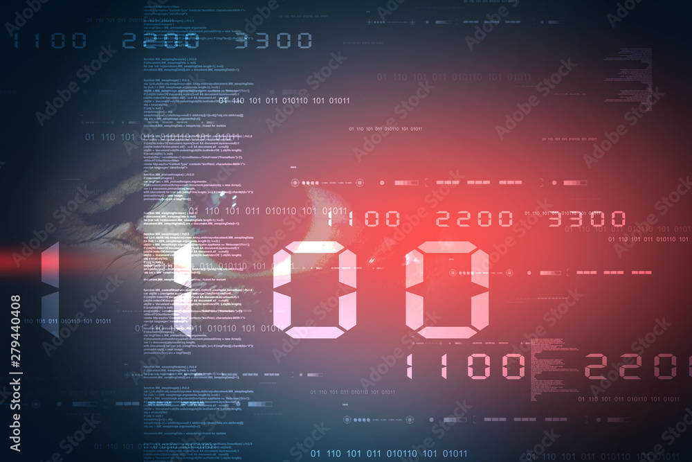 Poster digital composite of eye scanning a futuristic interface
