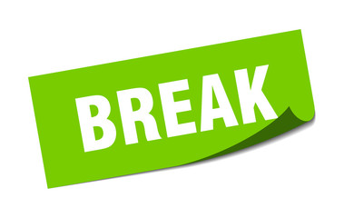 break sticker. break square isolated sign. break