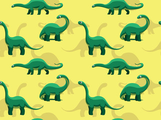 Dinosaur Brontosaurus Cartoon Background Seamless Wallpaper