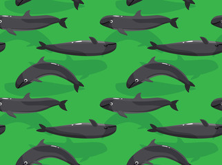 False Killer Whale Cartoon Background Seamless Wallpaper