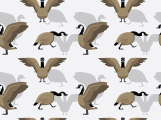 Canada Goose Walking Cartoon Background Seamless Wallpaper