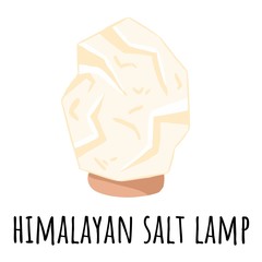 White Himalayan salt lamp. Vector logo template with salt crystal. Relax concept symbol spa image