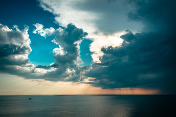 Sunset storm in the sky over Trieste