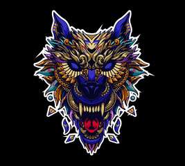 wolf-ethnic-illustration-tshirt-design