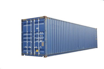 Blue container, white background for ease of use