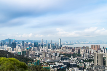 Fototapeta na wymiar China Nanshan Houhai City Skyline, Shenzhen, Guangdong, China