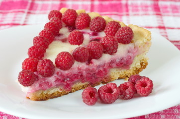 cake with raspberries