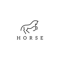 Vector linear icons and logo design elements - horse vector