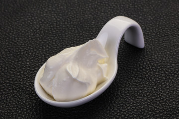 Sour cream in the bowl