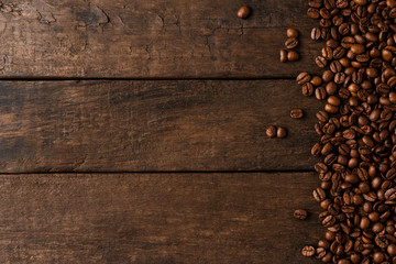 Roasted coffee beans background.