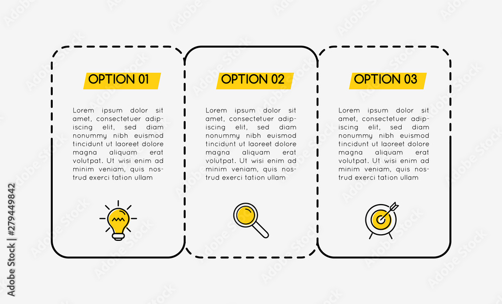 Wall mural infographic layout with 3 options. vector