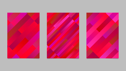 Geometrical gradient diagonal stripe flyer template design set