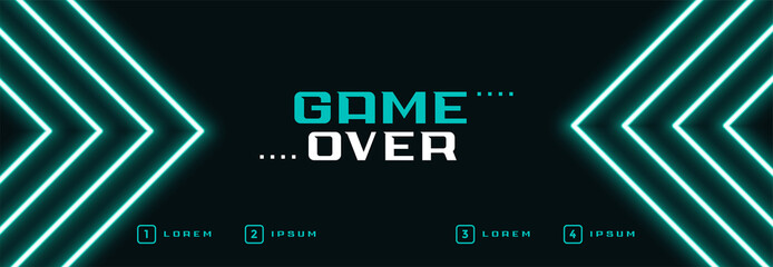 digital neon game over banner design © starlineart