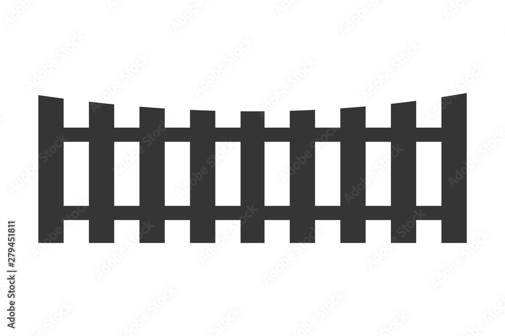 Poster Fence icon trendy template color editable. Fence symbol vector sign isolated on white background. Simple logo vector illustration for graphic and web design.