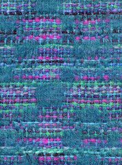 Variegated handwoven fabric with details in mohair