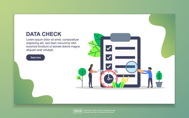 Vector illustration of data check concept with tiny people character. Easy to edit and customize