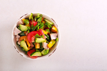 Meat and vegetables salad