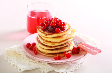 Buttermilk pancakes with berry topping