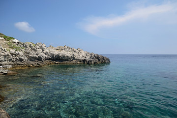 sea and rocks in the San Domino island of Tremiti archipelago 