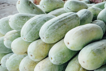 Winter melons in the market