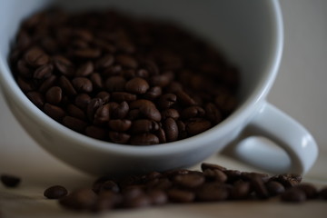 Kaffeetasse mit Kaffeebohnen