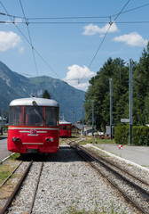 Vieux train à crémaillère à Chamonix