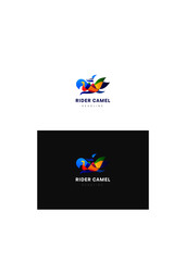 Rider camel company logo template.