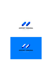 Airport terminal company logo template.
