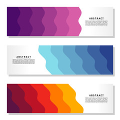 Modern abstract Banner set. Cool gradient shapes composition. Eps10 vector. Abstract Background Template Vector
