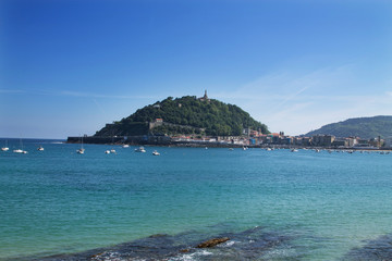 Panoramic view of San Sebastian, basque country, spain